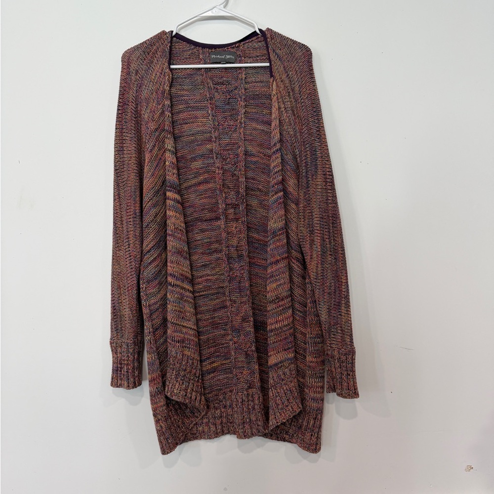Michael Stars Open-Front Multi-Color Knit Cardigan Sweater